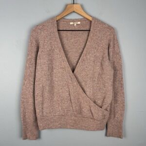 Madewell Womens Size Medium Wrap‎ Front Coziest Yarn Sweater Heather Boysenberry